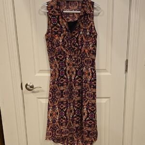 3/15$ Source Unknown Multicolor Patterned Midi Dress